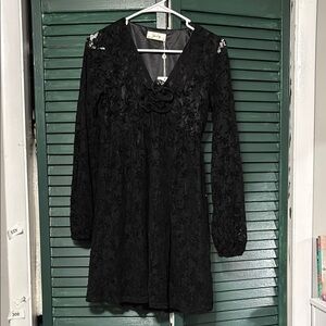 Sadie & Sage Black Lace Midi Dress